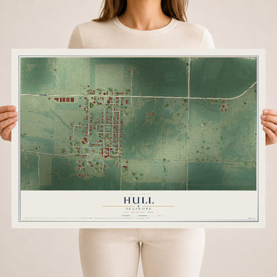 Map of Hull, Illinois, 18 x 24 inch unframed archival matte print