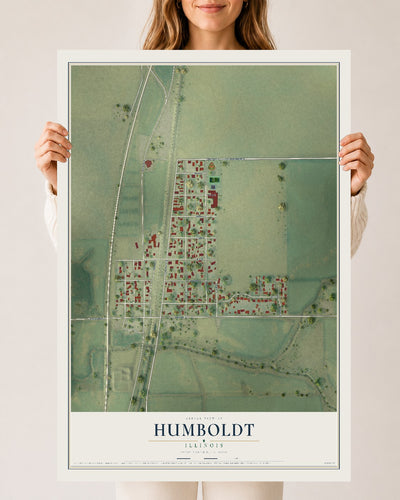 Map of Humboldt, Illinois, 24 x 36 inch unframed archival matte print