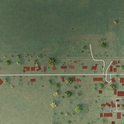 Second close-up of the map of Hume, Illinois print showing more streets and buildings