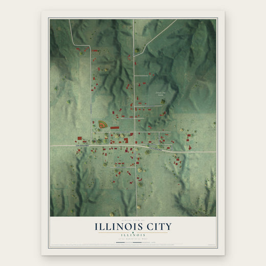 Illinois City, Illinois map print, the full design