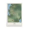 Map of Ina, Illinois, 12 x 18 inch unframed archival matte print