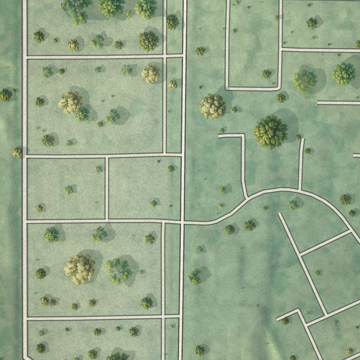 Second close-up of the map of Indian Creek, Illinois print showing more streets and buildings