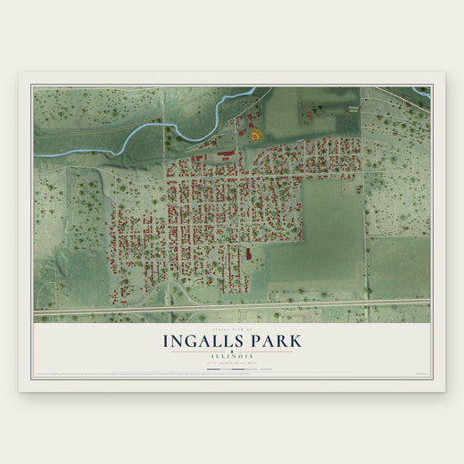 Ingalls Park, Illinois map print, the full design