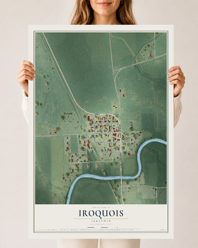Map of Iroquois, Illinois, 24 x 36 inch unframed archival matte print
