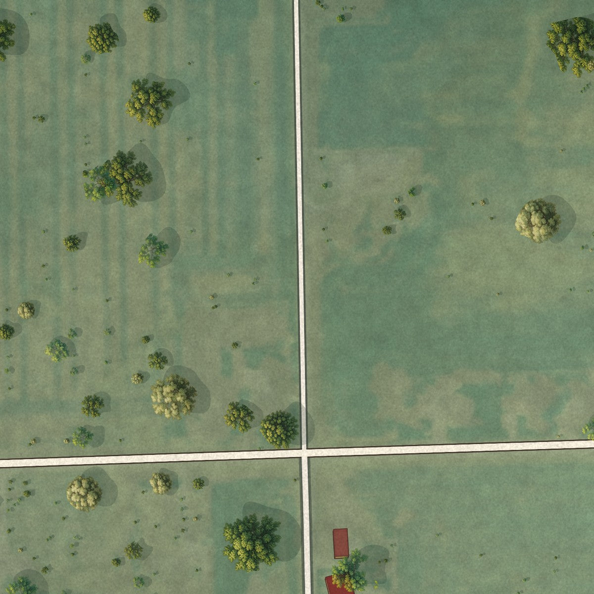 Second close-up of the map of Irwin, Illinois print showing more streets and buildings