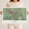 Map of Itasca, Illinois, 12 x 18 inch unframed archival matte print