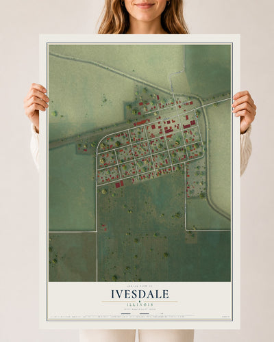 Map of Ivesdale, Illinois, 24 x 36 inch unframed archival matte print