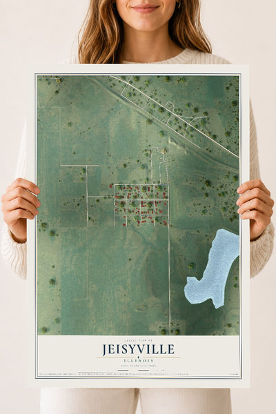 Map of Jeisyville, Illinois, 18 x 24 inch unframed archival matte print
