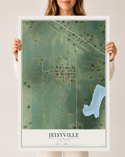 Map of Jeisyville, Illinois, 24 x 36 inch unframed archival matte print
