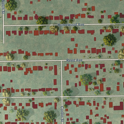 Second close-up of the map of Jerome, Illinois print showing more streets and buildings