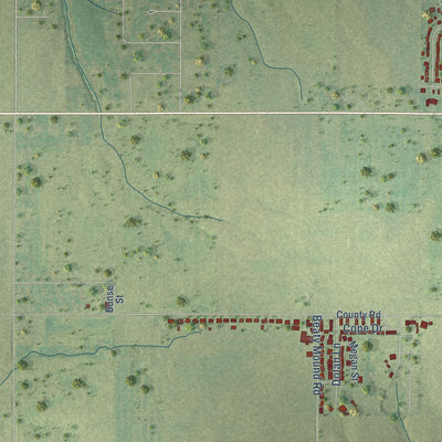 Second close-up of the map of Jerseyville, Illinois print showing more streets and buildings
