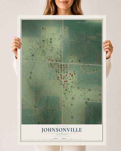 Map of Johnsonville, Illinois, 24 x 36 inch unframed archival matte print
