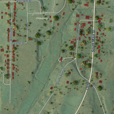 Second close-up of the map of Jonesboro, Illinois print showing more streets and buildings