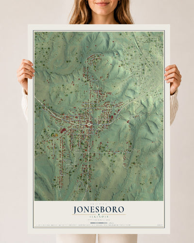 Map of Jonesboro, Illinois, 24 x 36 inch unframed archival matte print