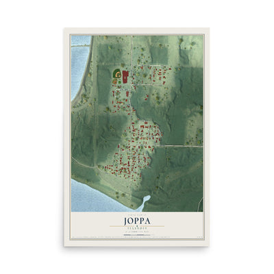 Map of Joppa, Illinois, 12 x 18 inch unframed archival matte print