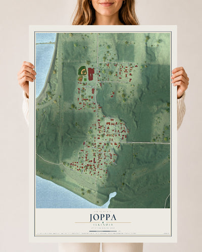 Map of Joppa, Illinois, 24 x 36 inch unframed archival matte print