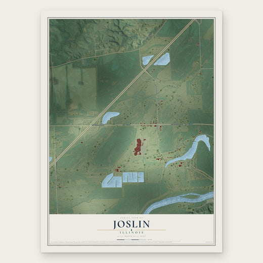 Joslin, Illinois map print, the full design