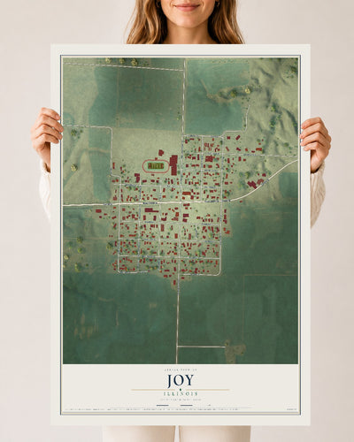 Map of Joy, Illinois, 24 x 36 inch unframed archival matte print