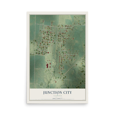 Map of Junction City, Illinois, 12 x 18 inch unframed archival matte print
