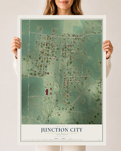 Map of Junction City, Illinois, 24 x 36 inch unframed archival matte print