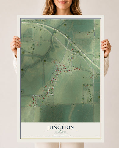 Map of Junction, Illinois, 24 x 36 inch unframed archival matte print