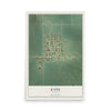 Map of Kane, Illinois, 12 x 18 inch unframed archival matte print