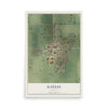 Map of Kansas, Illinois, 12 x 18 inch unframed archival matte print