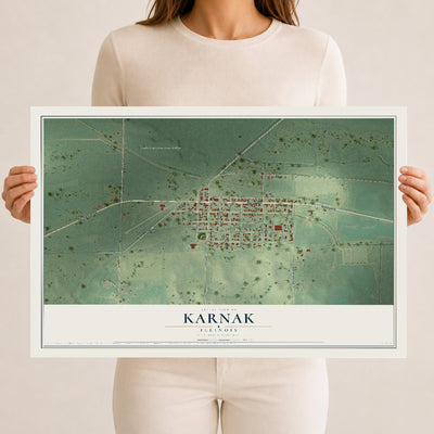 Map of Karnak, Illinois, 12 x 18 inch unframed archival matte print