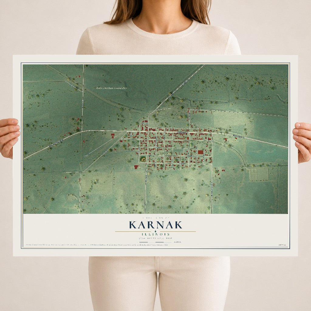 Map of Karnak, Illinois, 18 x 24 inch unframed archival matte print