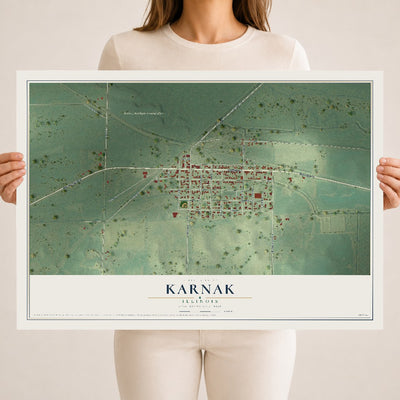Map of Karnak, Illinois, 18 x 24 inch unframed archival matte print