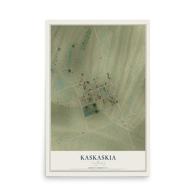Map of Kaskaskia, Illinois, 12 x 18 inch unframed archival matte print
