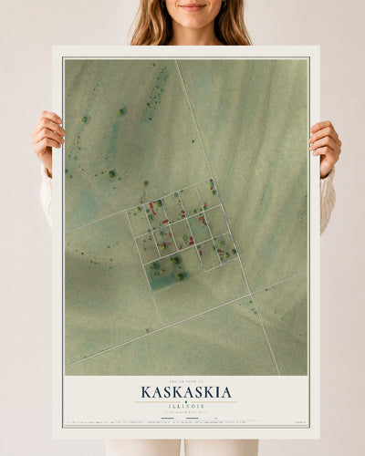 Map of Kaskaskia, Illinois, 24 x 36 inch unframed archival matte print