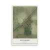 Map of Keensburg, Illinois, 12 x 18 inch unframed archival matte print
