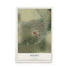 Map of Kenney, Illinois, 12 x 18 inch unframed archival matte print