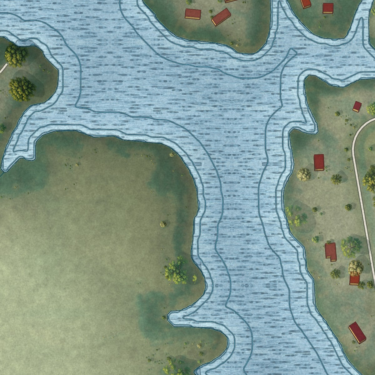 Second close-up of the map of Kincaid, Illinois print showing more streets and buildings