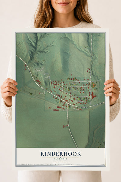Map of Kinderhook, Illinois, 18 x 24 inch unframed archival matte print