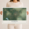 Map of Kinmundy, Illinois, 12 x 18 inch unframed archival matte print