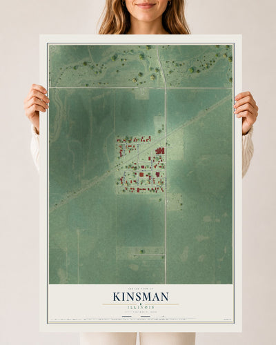 Map of Kinsman, Illinois, 24 x 36 inch unframed archival matte print
