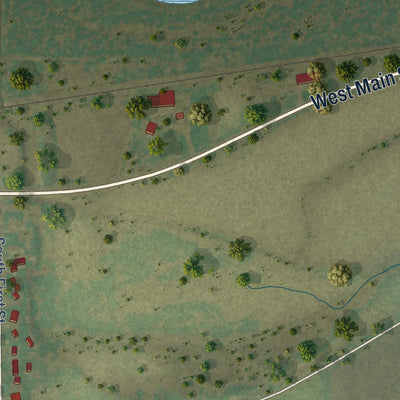 Second close-up of the map of Kirkland, Illinois print showing more streets and buildings