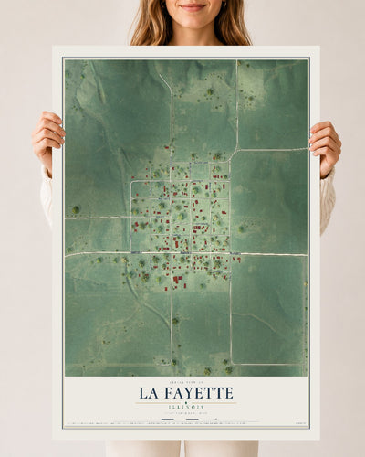 Map of La Fayette, Illinois, 24 x 36 inch unframed archival matte print