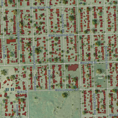Second close-up of the map of La Grange, Illinois print showing more streets and buildings