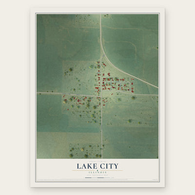 Lake City, Illinois map print, the full design