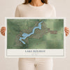 Map of Lake Holiday, Illinois, 12 x 18 inch unframed archival matte print