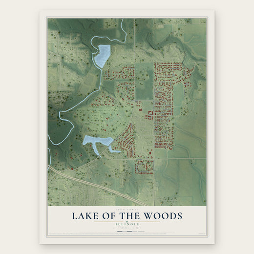 Lake of the Woods, Illinois map print, the full design