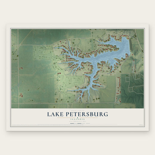 Lake Petersburg, Illinois map print, the full design