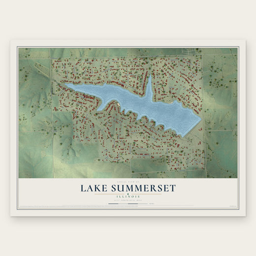 Lake Summerset, Illinois map print, the full design
