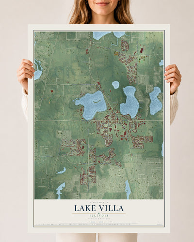 Map of Lake Villa, Illinois, 24 x 36 inch unframed archival matte print