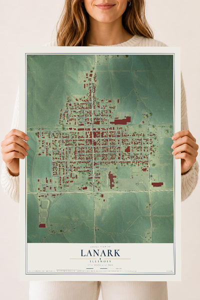Map of Lanark, Illinois, 18 x 24 inch unframed archival matte print