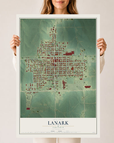 Map of Lanark, Illinois, 24 x 36 inch unframed archival matte print