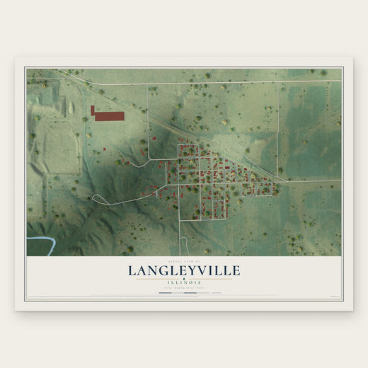 Langleyville, Illinois map print, the full design